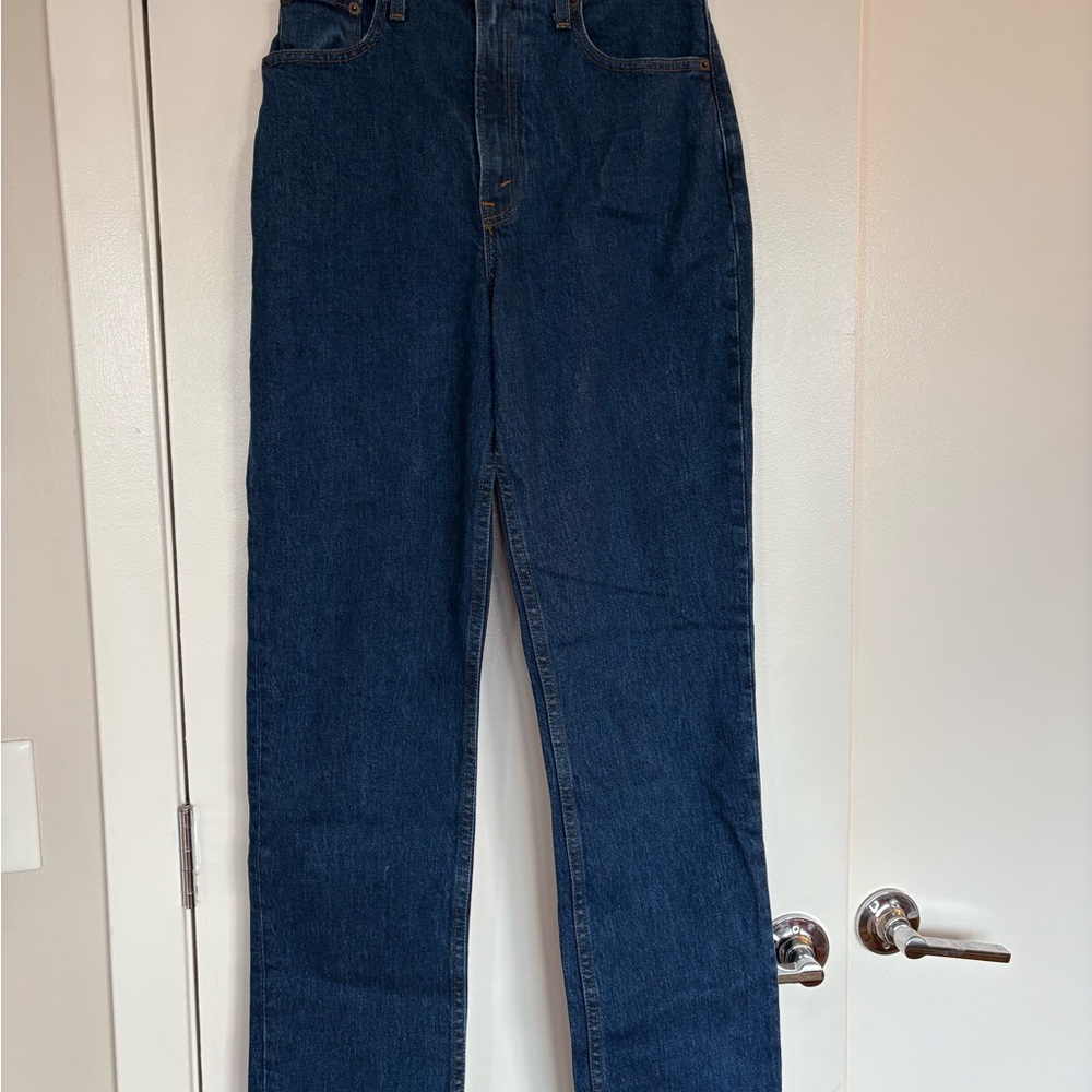 Abercrombie & Fitch Women's Straight Leg Jeans - Dark Blue